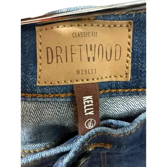 Driftwood Kelly Women's Blue Classic Fit Embroidered Bootcut Jean Size W29 L33 - Picture 3 of 5